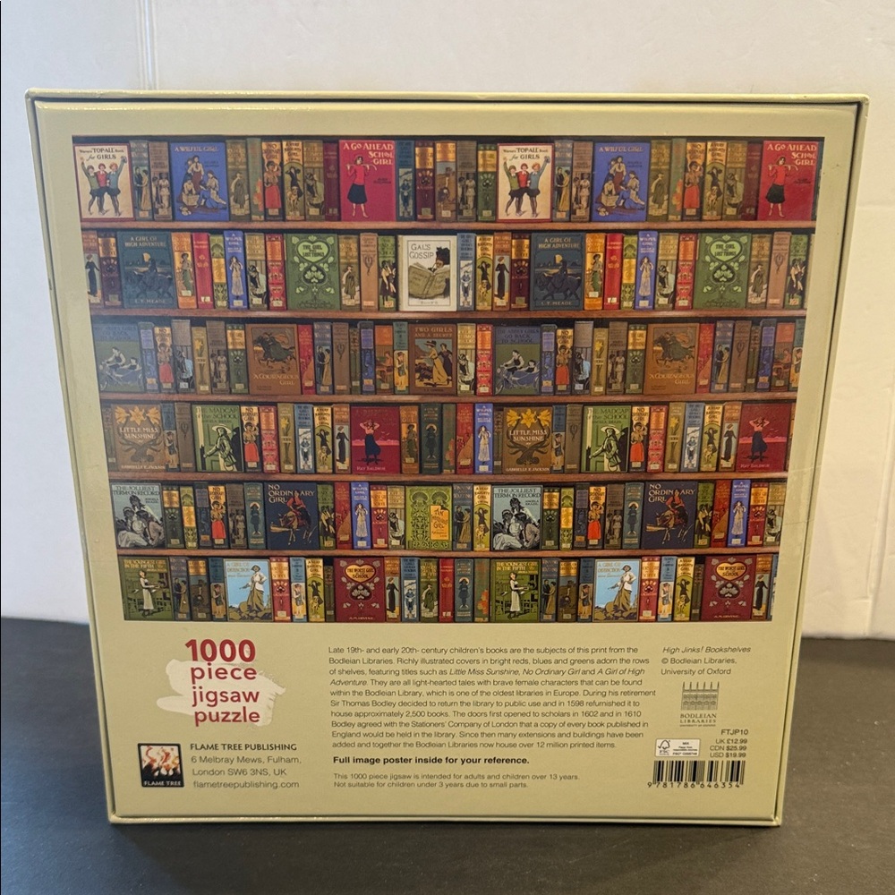 High Jinks! Bookshelves 1000 Piece Jigsaw Puzzle Bodleian Libraries by Flametree - Picture 2 of 3